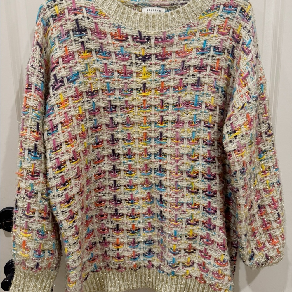 Stellah Multicolor Crew Neck Sweater - Picture 3 of 7
